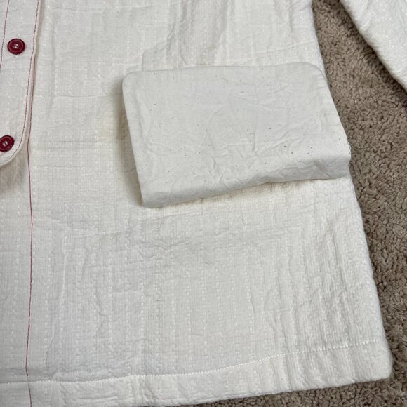 Itbit Jacket Womens L Beige Muslin Natural Fiber Bohemian Artsy Hippie Blazer - Picture 5 of 9